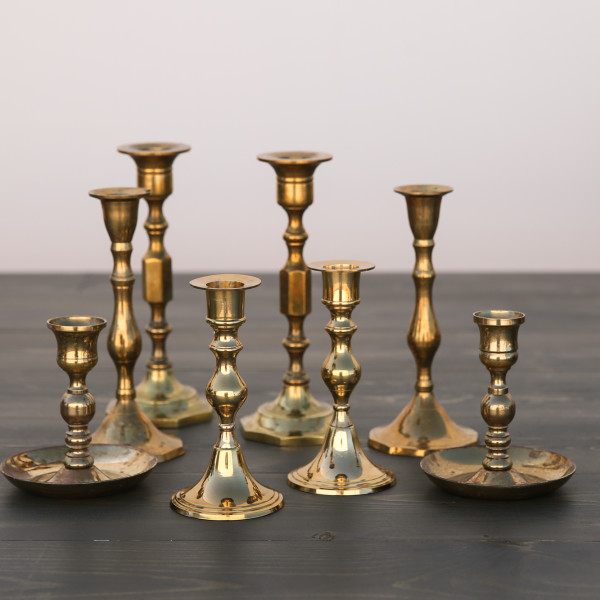 Vintage brass candlestick set