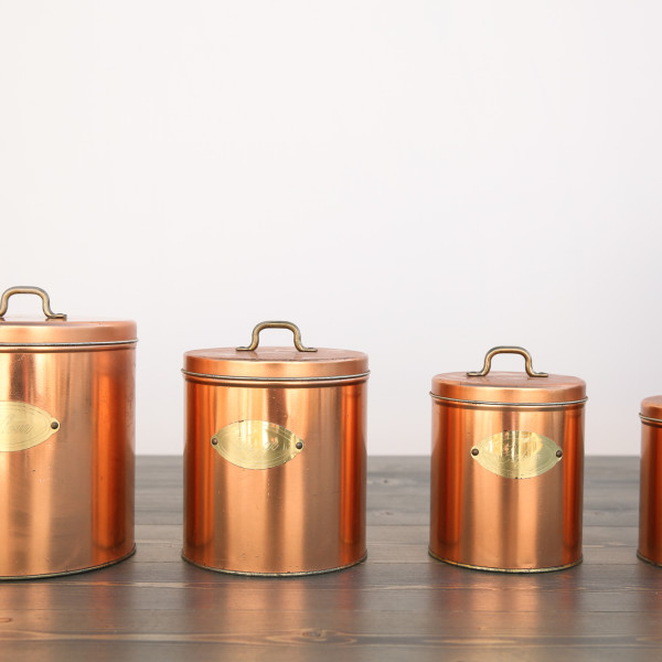 Set of Vintage Copper Containers - Out Of The Dust Rentals