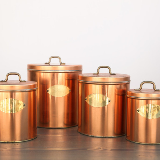 Set of Vintage Copper Containers - Out Of The Dust Rentals