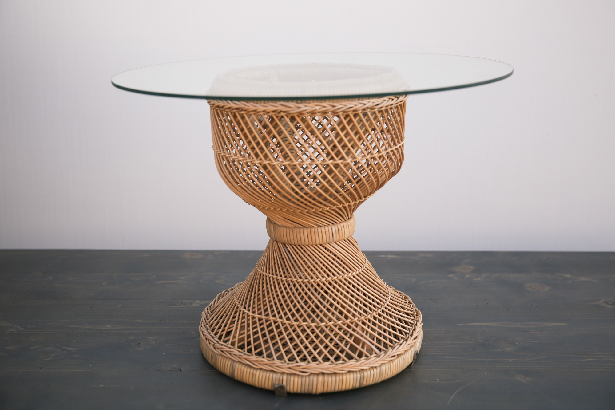 Glass Top Wicker Coffee Table Out Of, Wicker Side Table With Glass Top