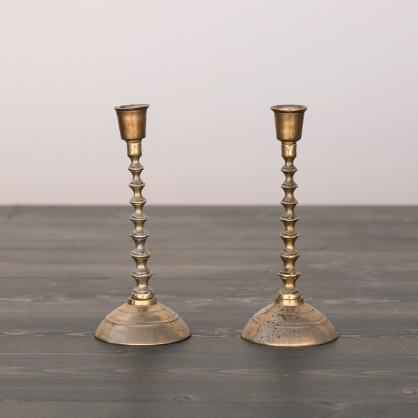 Set of Two Vintage Brass Candle Sticks