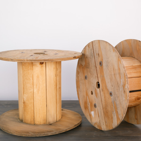 Wood Wire Spools - Out Of The Dust Rentals